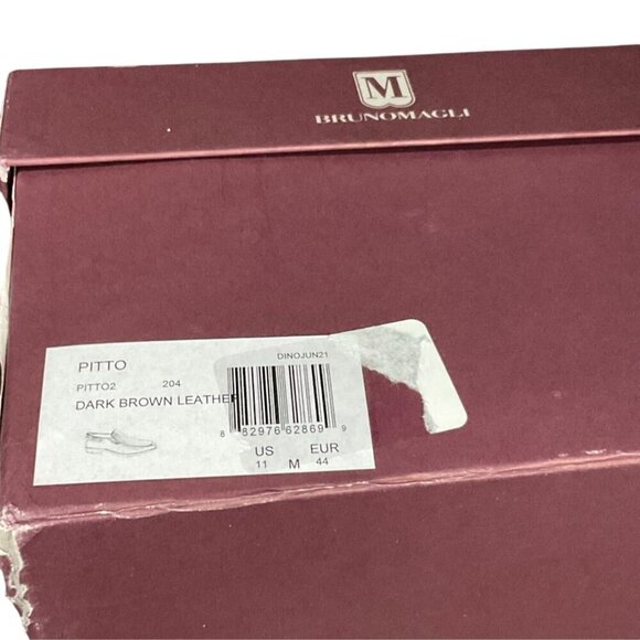 Magli by Bruno Magli Mens PITTO Leather Dress Shoe Dark Brown 11 US NEW MSRP 395 - Picture 4 of 7